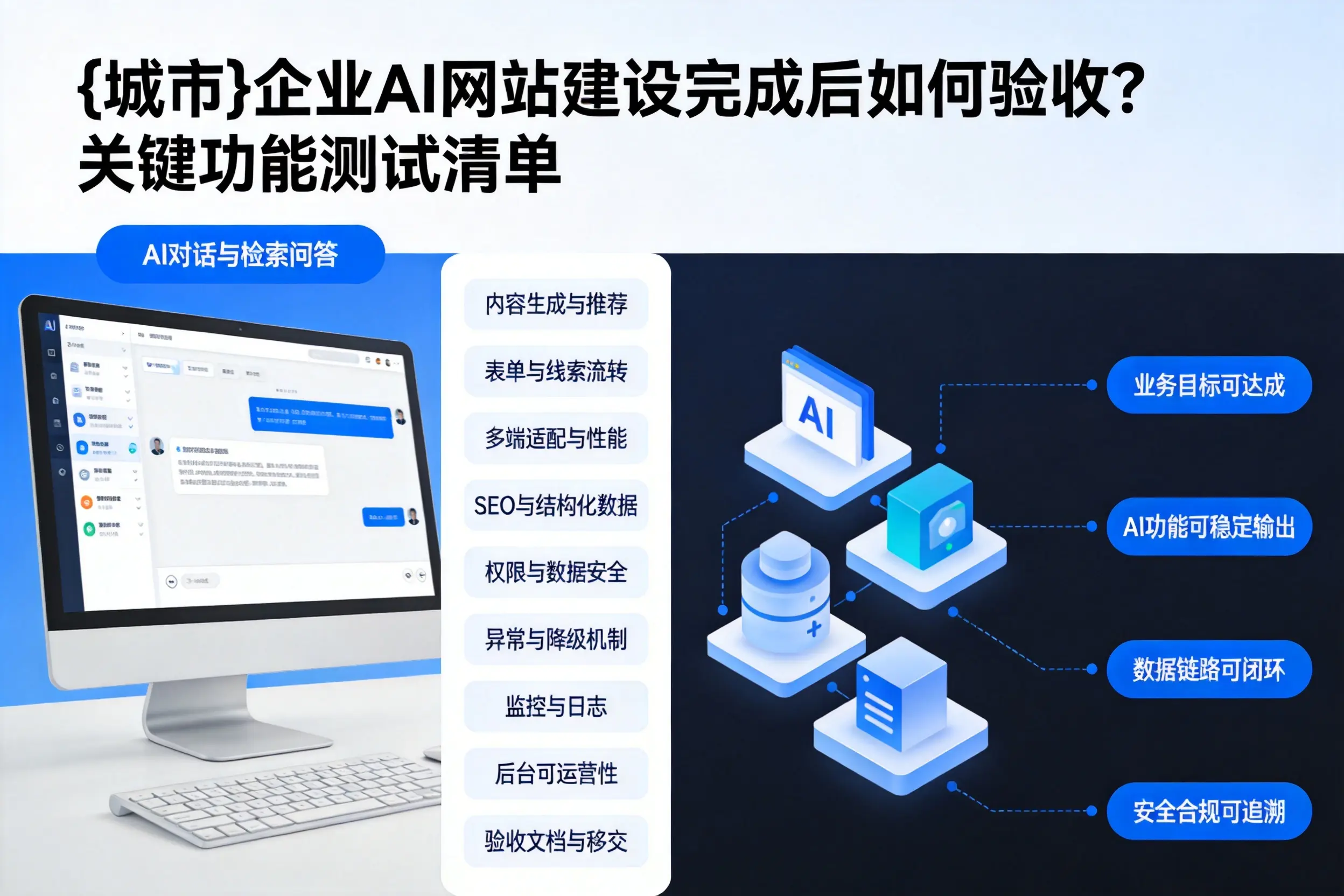 营口企业AI网站建设完成后如何验收？关键功能测试清单