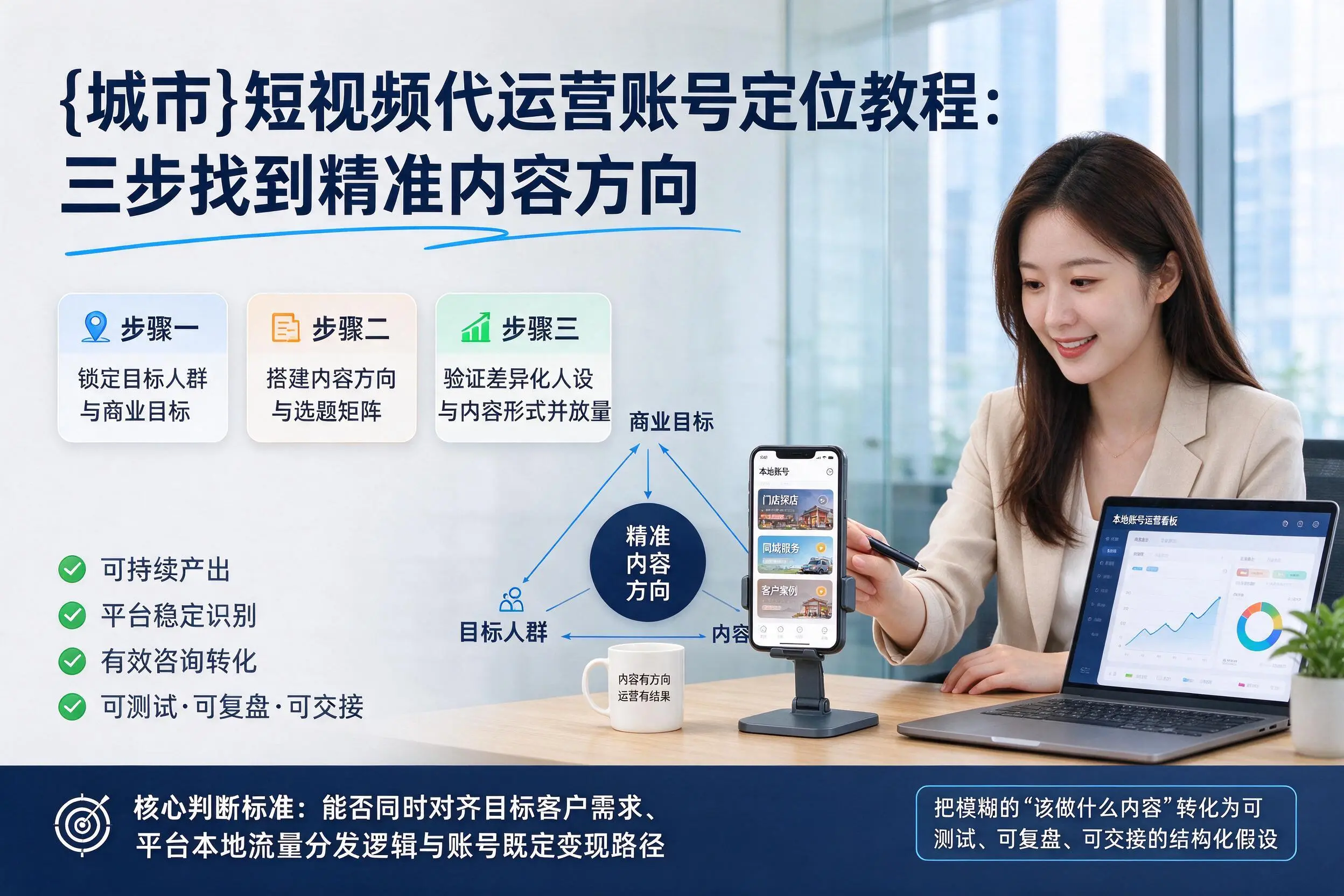 营口短视频代运营账号定位教程:三步找到精准内容方向