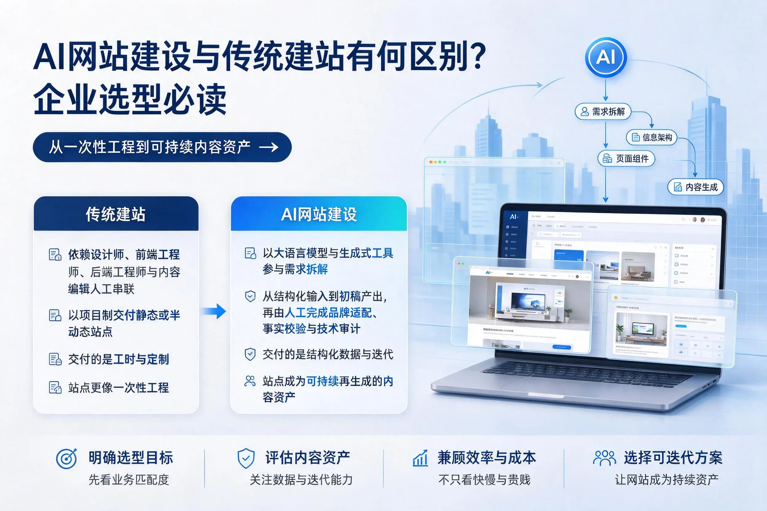 AI网站建设与传统建站有何区别?营口企业选型必读