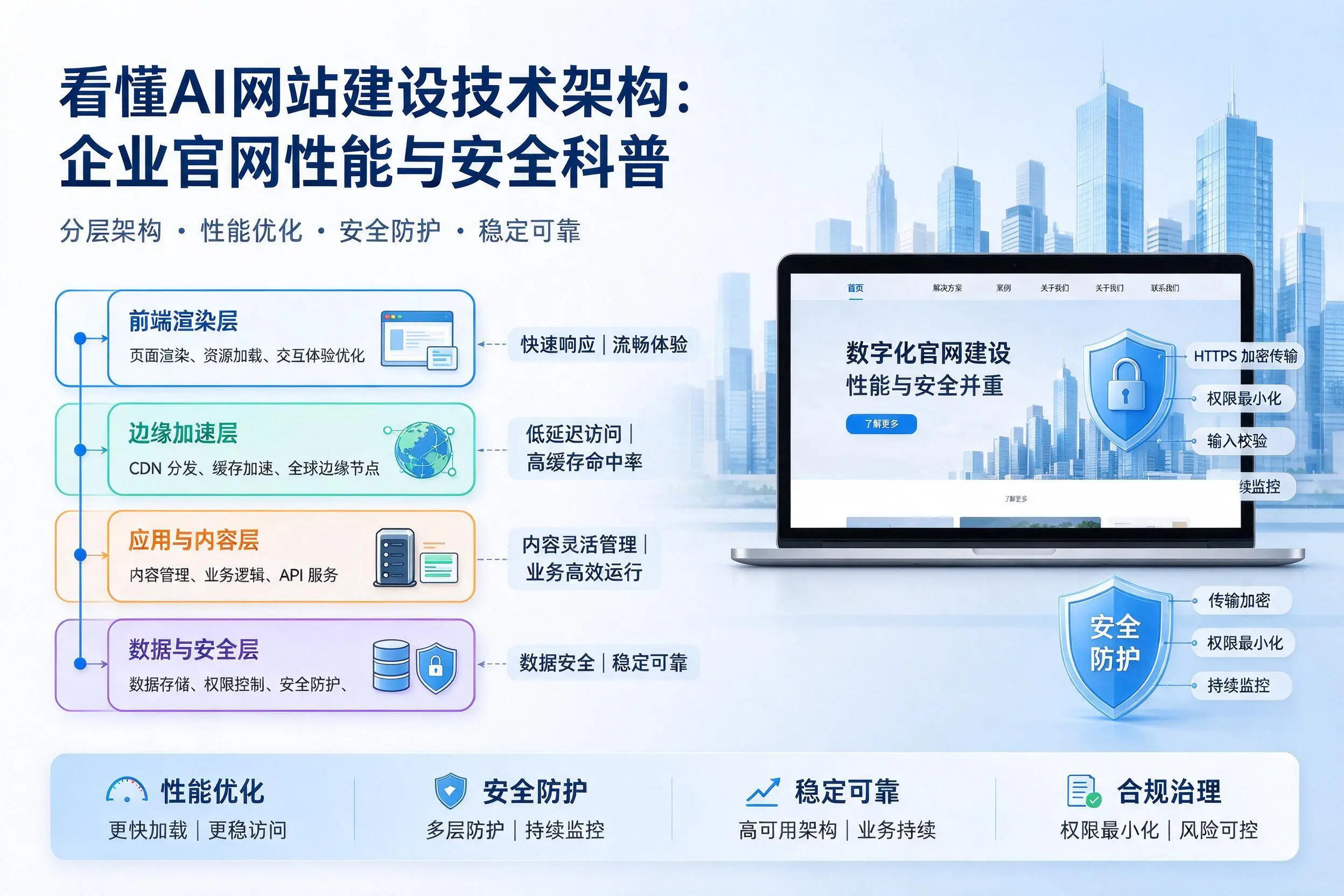 看懂AI网站建设技术架构:营口企业官网性能与安全科普