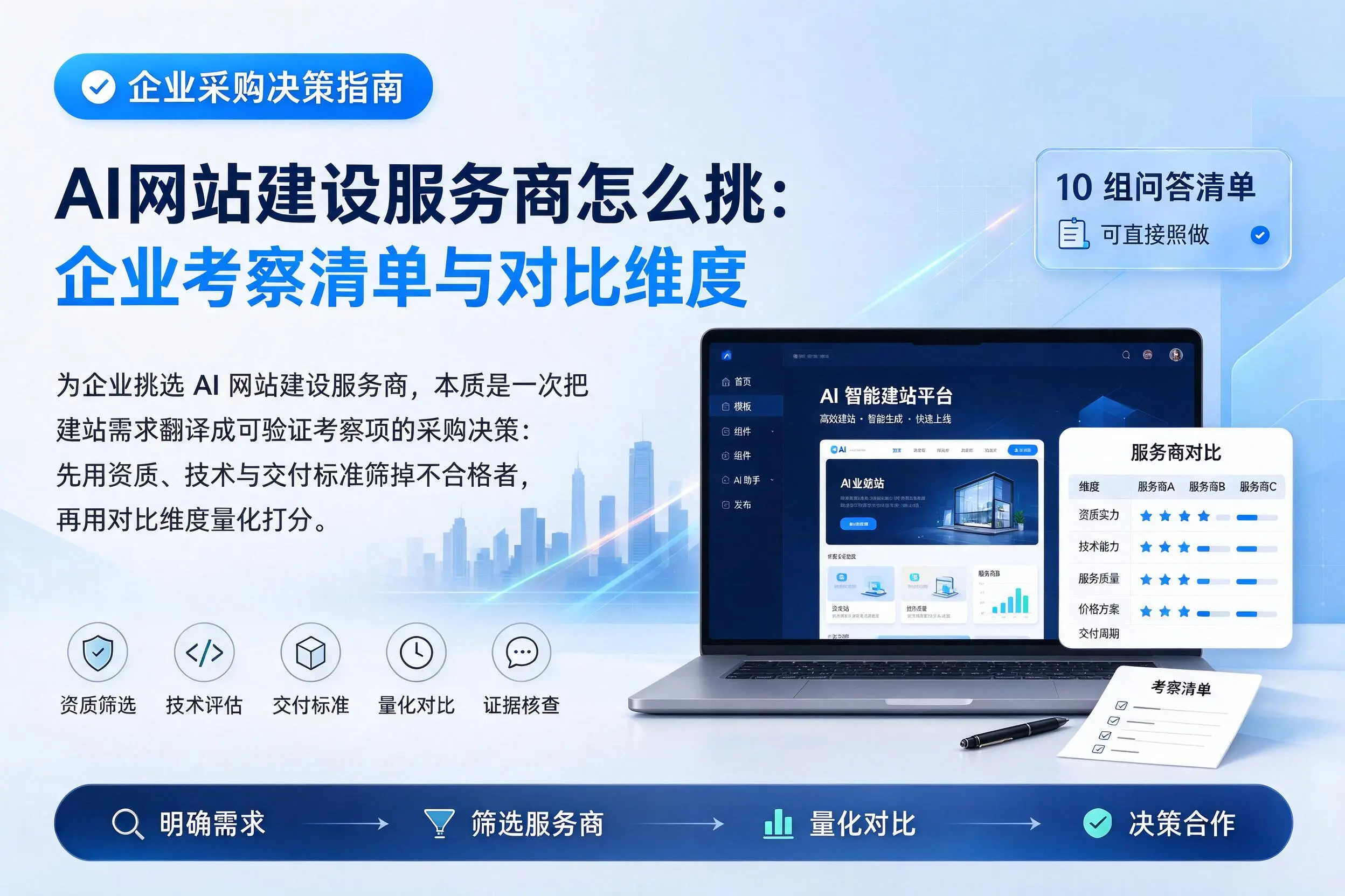 AI网站建设服务商怎么挑:营口企业考察清单与对比维度