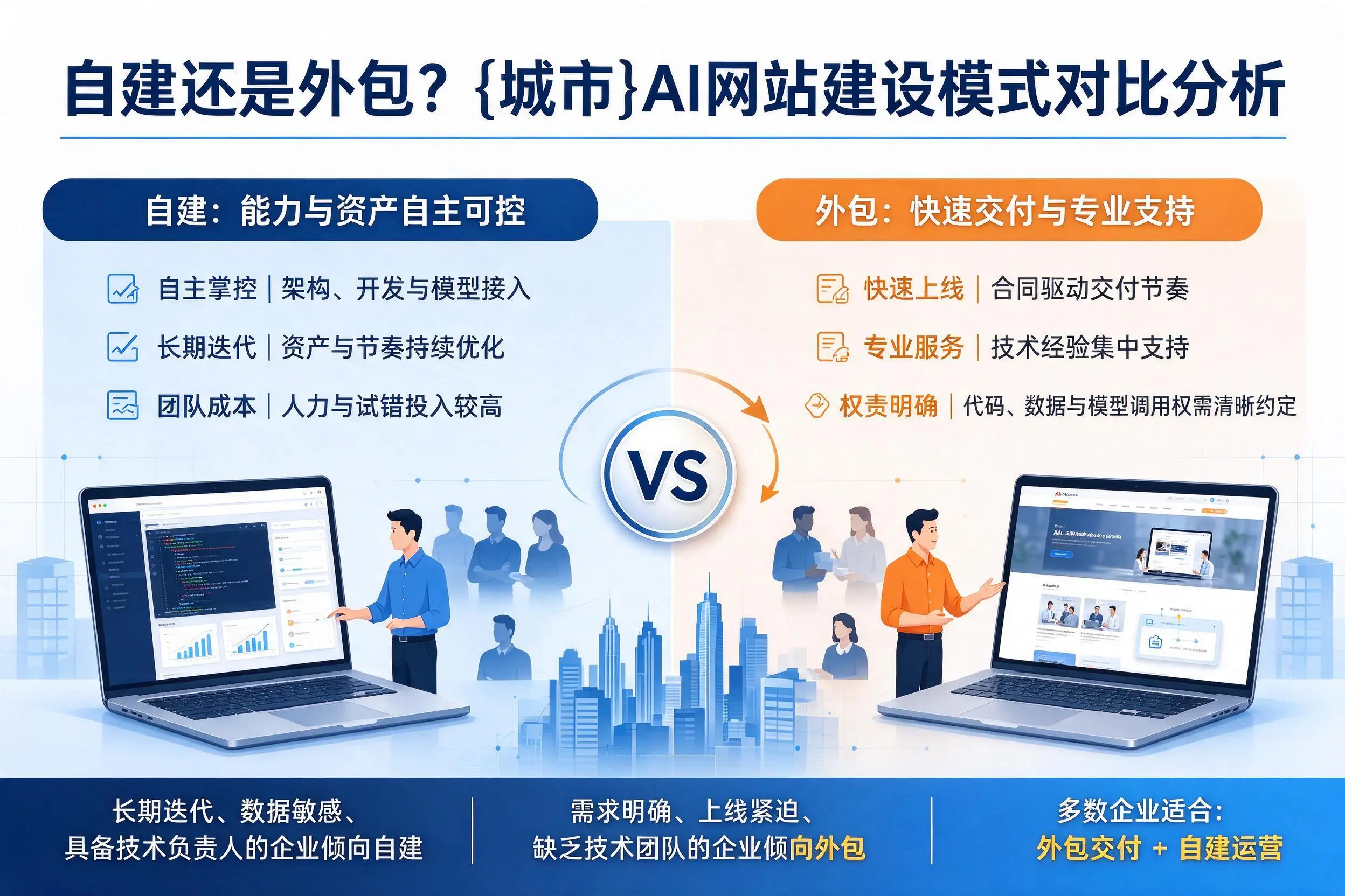 自建还是外包?营口AI网站建设模式对比分析