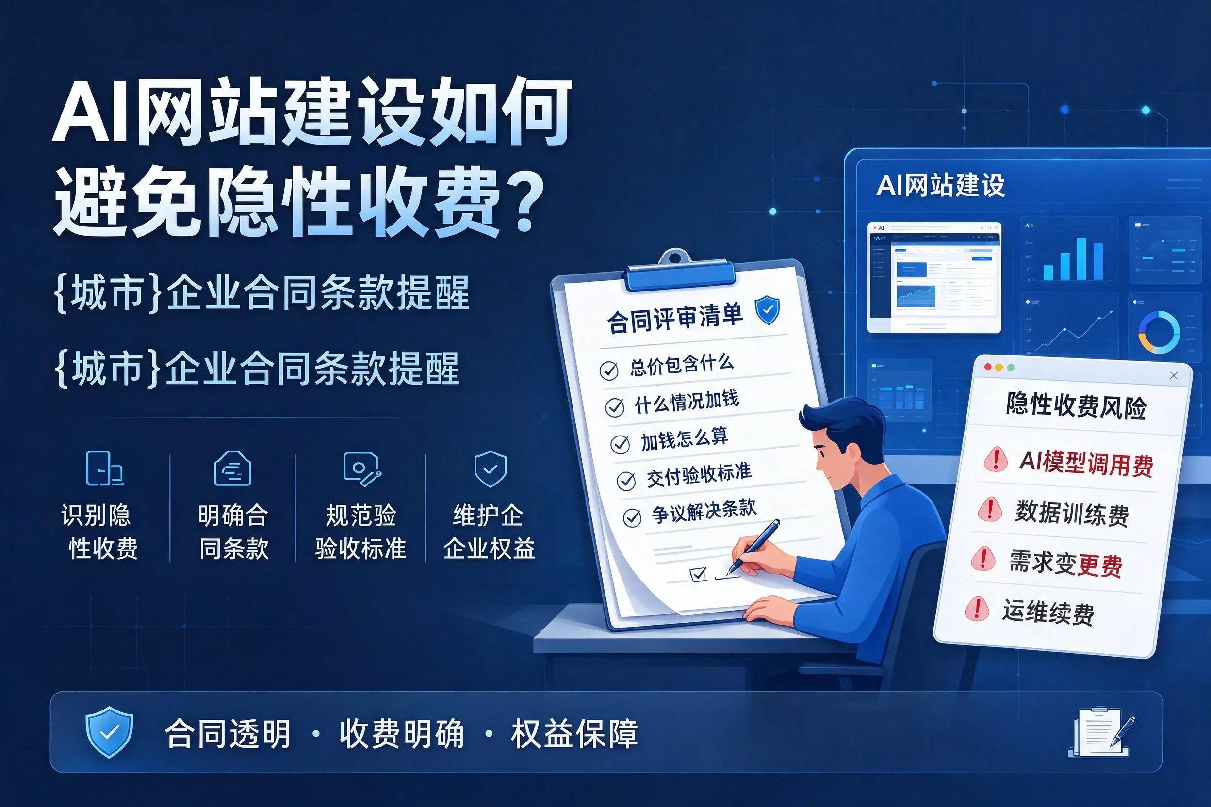 AI网站建设如何避免隐性收费?营口企业合同条款提醒